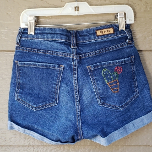 STS BLUE high waist embroidered shorts 3 - Picture 5 of 7